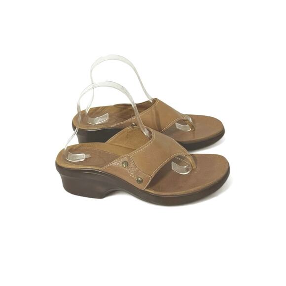 Ariat Shoes - Ariat Women’s Slip On Leather Toe Post Heeled Sandals Metallic Accent Size 8.5